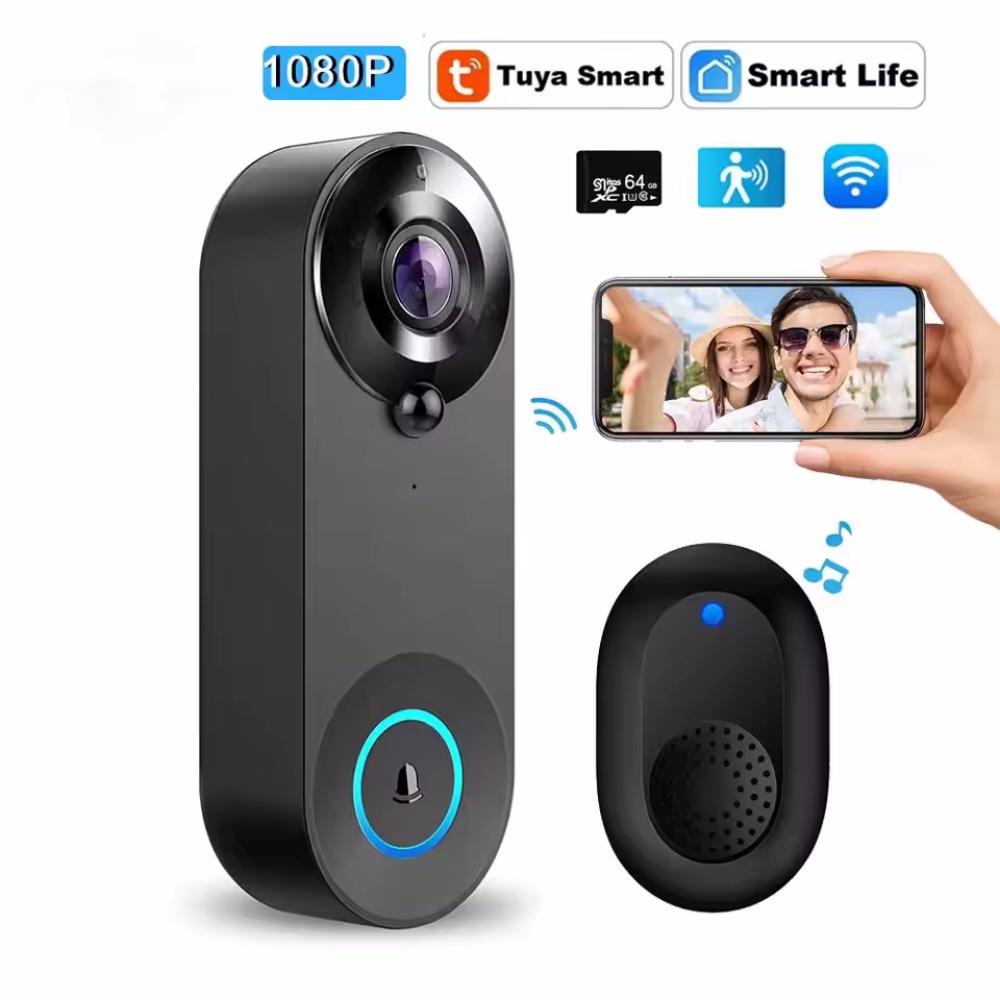 Home Security Monitoring Service - Tuya 1080P kablosuz WIFI kapı zili