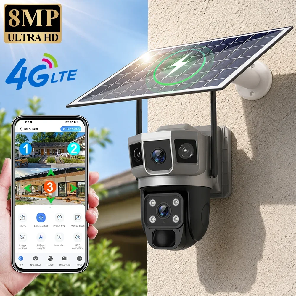 Home Security Ultimate - V380 4K 3 Ekranlı 4G Kamera