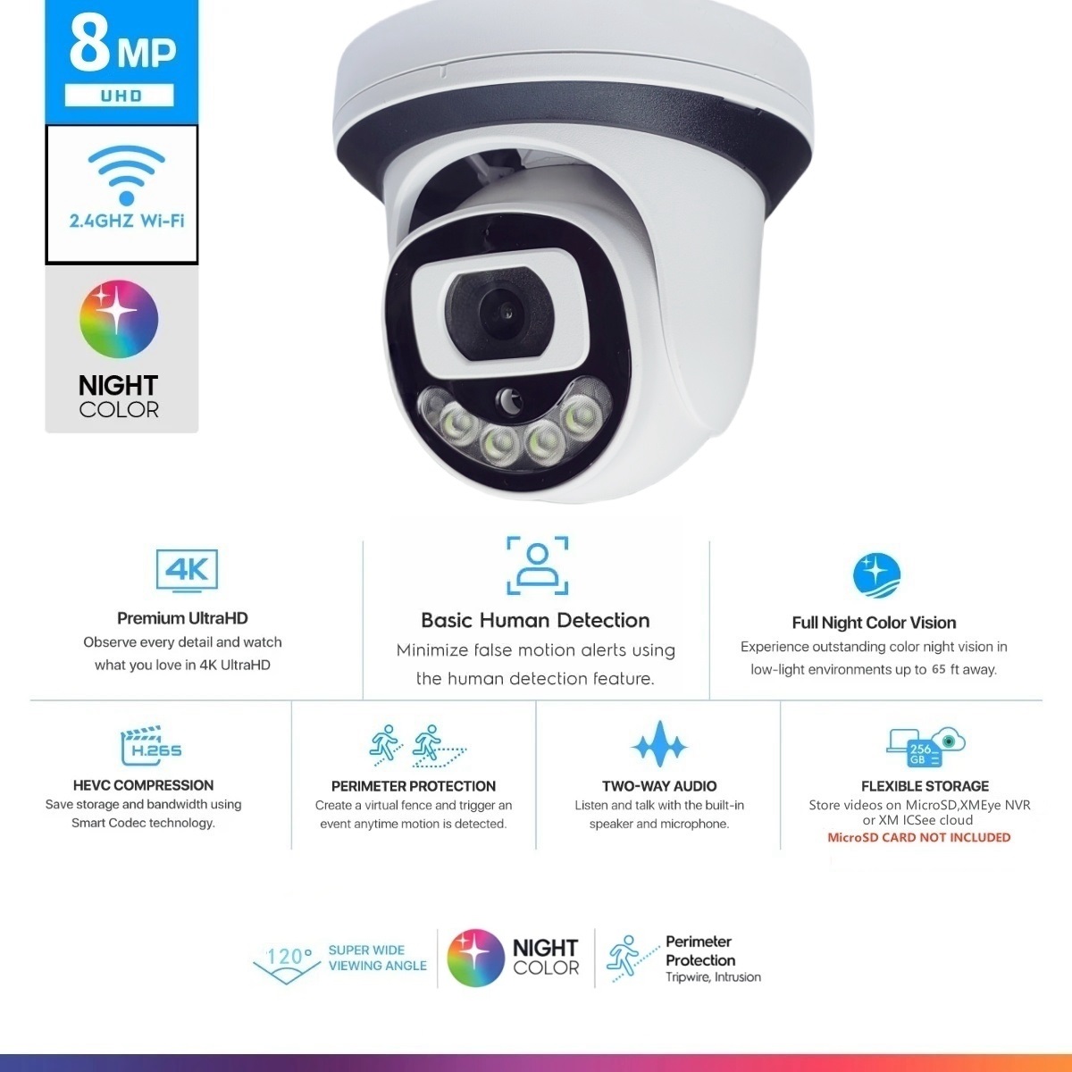 Home Security Camera Xiaomi - 8MP IP Güvenlik Kamerası Wifi İç