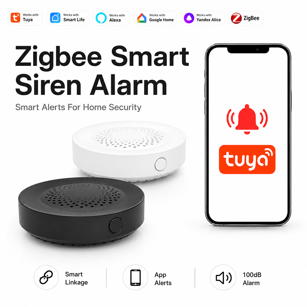 Home Security Siren - Tuya Zigbee Siren Alarmı 100dB Akıllı
