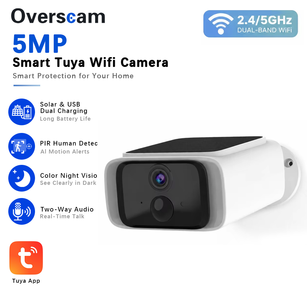Home Security Ultimate - Tuya 5MP Güneş Enerjili Güvenlik Kamerası
