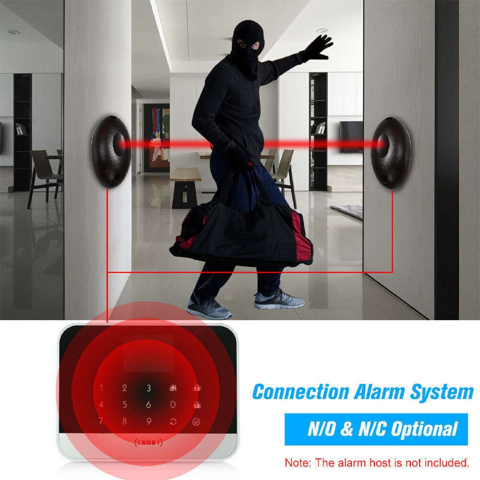 Home Security Laser System - 20m su geçirmez aktif fotoelektrik tek