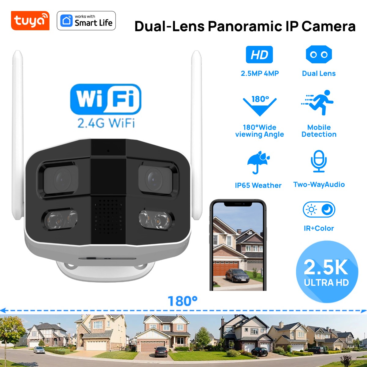 Tuya Smart 4MP 2.5K Çift Lensl - Home Security Camera Xiaomi incelemesi ve fiyatı