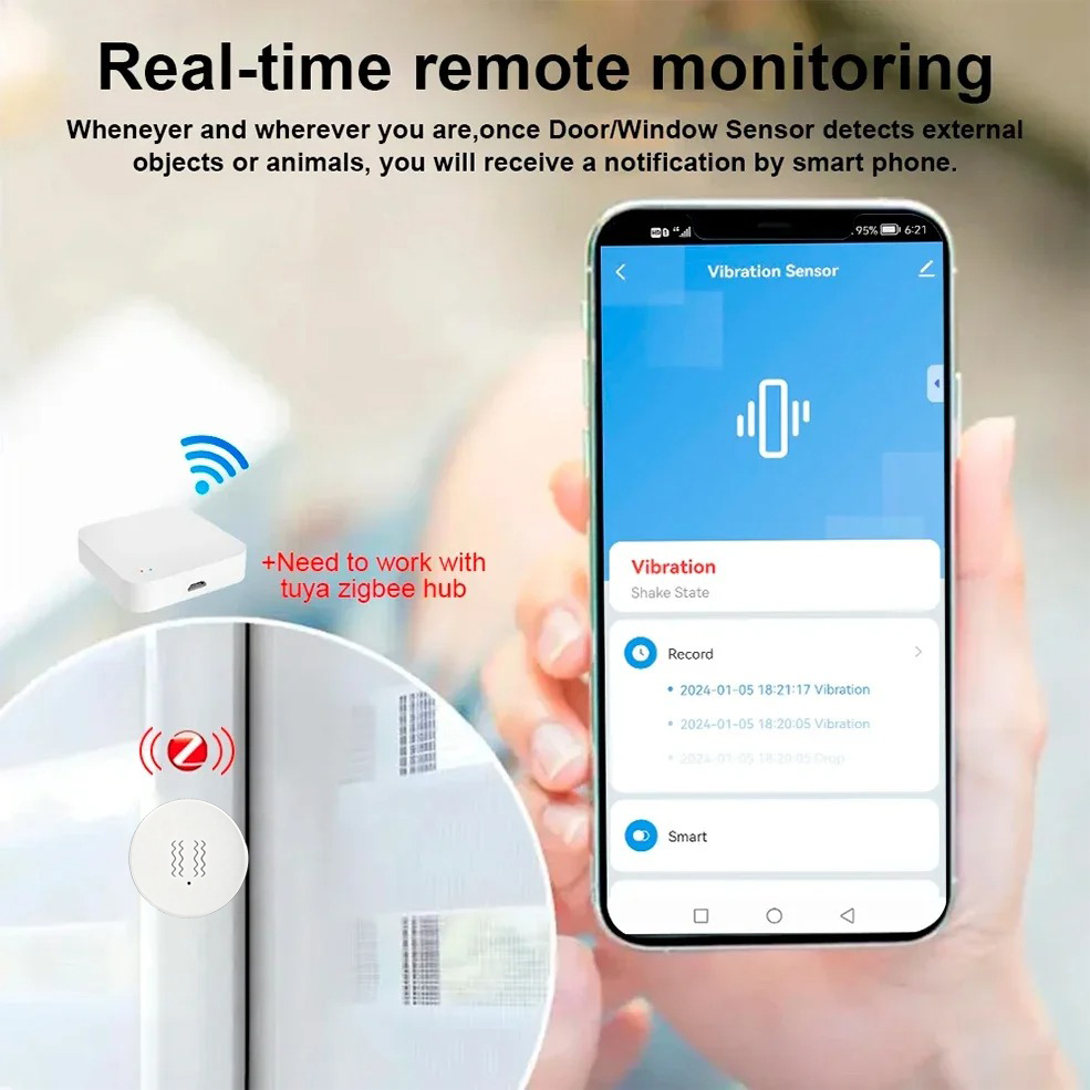 Tuya ZigBee Akıllı Titreşim ve - Home Security Systems incelemesi ve fiyatı
